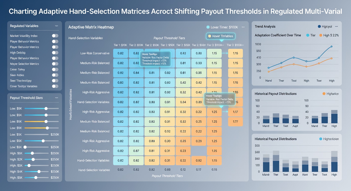 Darstellung von Simulationsdaten zu Handauswahlmatrizen bei sich ändernden Blackjack-Payouts