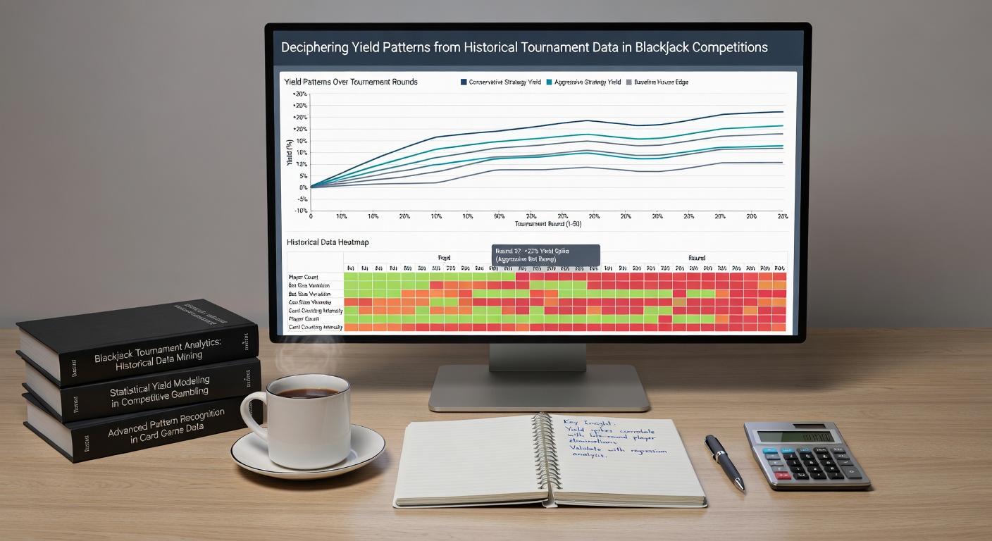 Diagramme und Charts zu Ertragsmustern in Blackjack-Turnieren