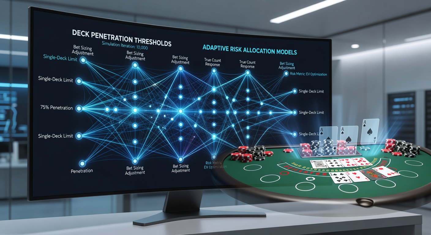 Simulation von Blackjack-Tischen mit Kartenverteilung und Deck-Penetration-Analyse