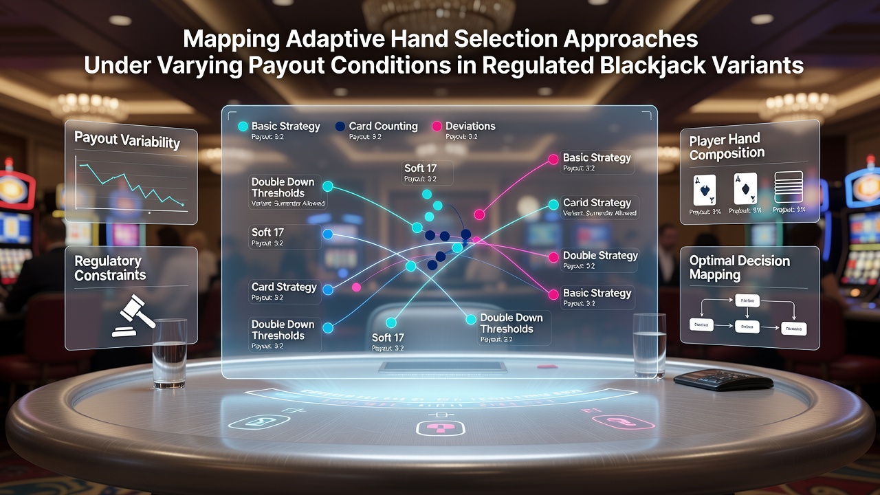 Diagramm zur adaptiven Handauswahl in Blackjack-Varianten mit variablen Auszahlungen