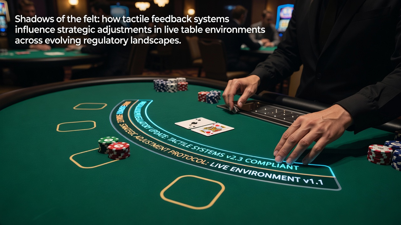 Taktile Rückmeldesysteme auf einem Live-Blackjack-Tisch mit strukturierter Filzoberfläche in einem regulierten Casino-Umfeld