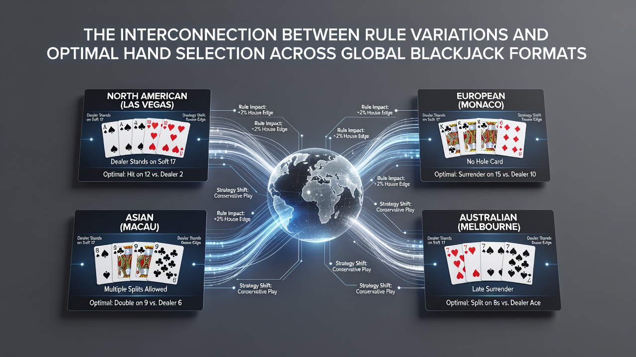 Globale Blackjack-Tische mit unterschiedlichen Regelsets und Kartenverteilungen