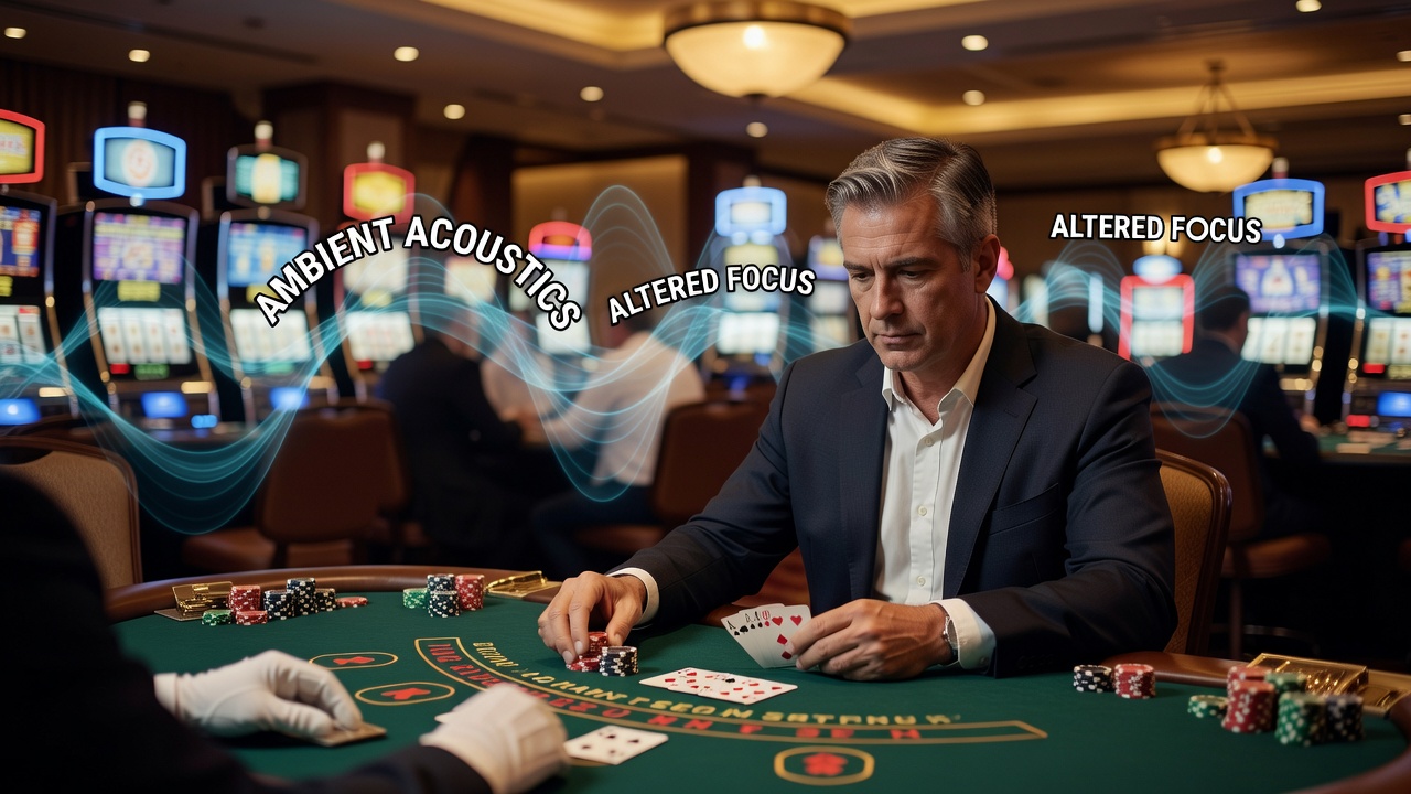 Casino-Umgebung mit Fokus auf Akustik und Blackjack-Tische