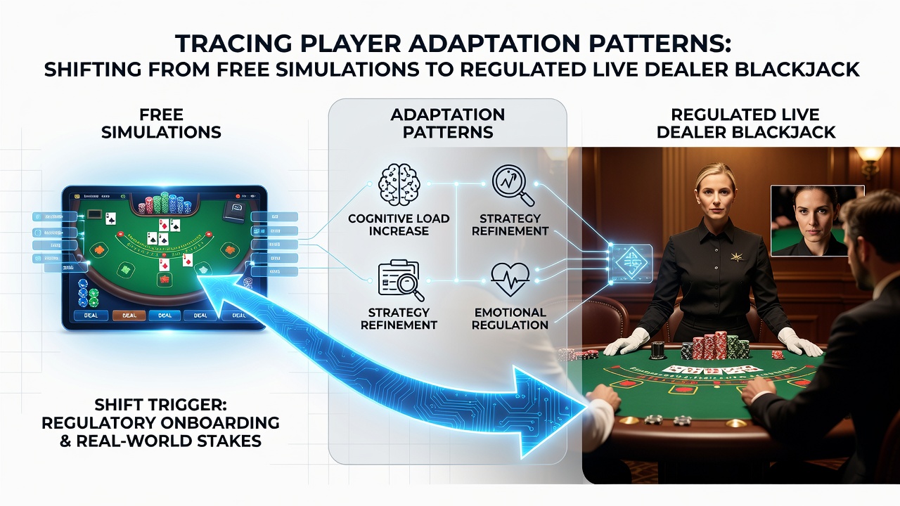 Diagramm illustriert Anpassungsverläufe bei europäischen Live-Blackjack-Spielern