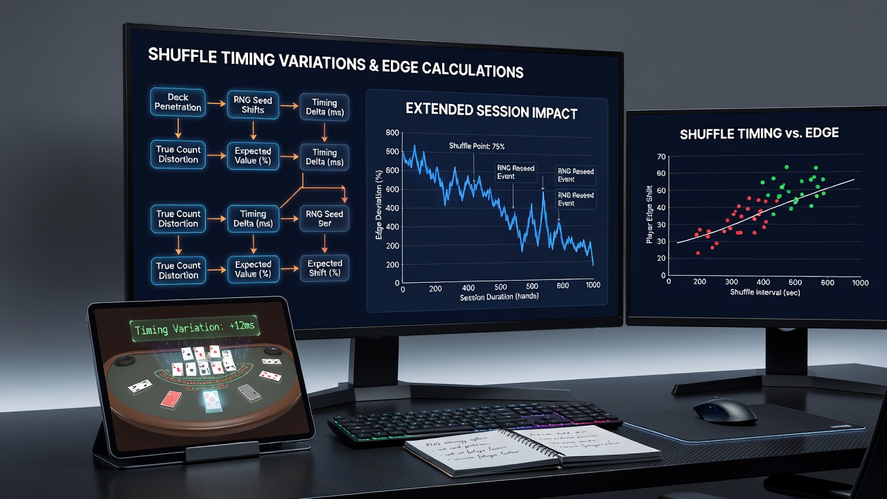 Analyse von Edge-Verschiebungen durch Timing-Variationen in erweiterten Blackjack-Sitzungen